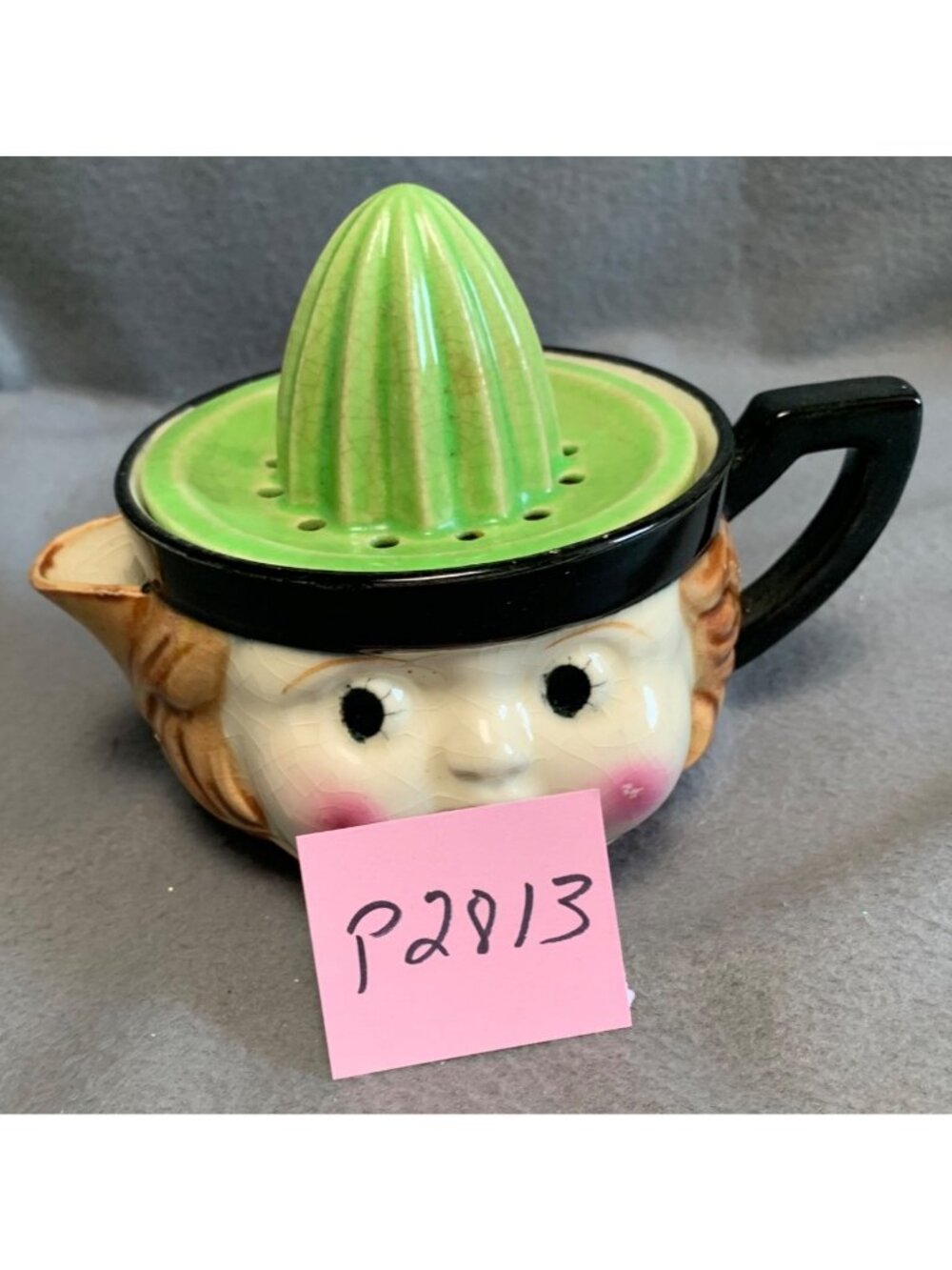 1950s Figural Girl Face Juicer/Reamer Handle Spout Maruto Moware - Picture 14 of 15